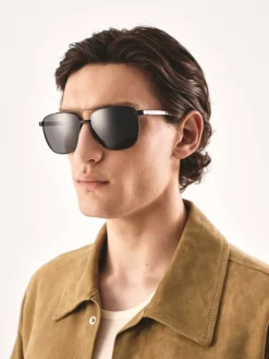 Kazar Atrakcyjne czarne okulary przeciwsłoneczne typu Aviator| Okulary|Wszystkie Akcesoria