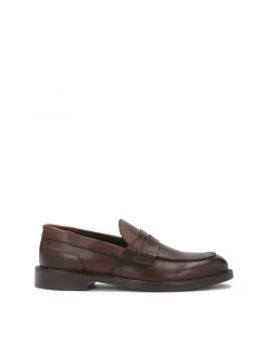Kazar Brązowe loafersy ze skórzaną podeszwą| Loafersy|Wszystkie Buty