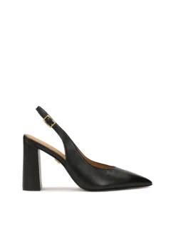 Kazar Czarne czółenka slingback na szerokim obcasie| Czółenka|Wszystkie Buty