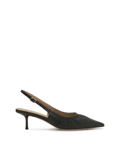 Kazar Czarne czółenka slingback z marszczoną cholewką| Czółenka|Wszystkie Buty