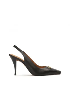 Kazar Czarne czółenka slingback z wąskim kwadratowym noskiem| Czółenka|Wszystkie Buty