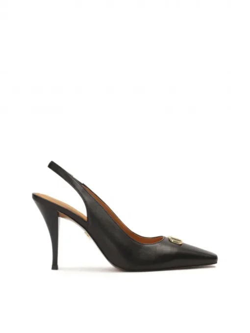 Kazar Czarne czółenka slingback z wąskim kwadratowym noskiem| Czółenka|Wszystkie Buty