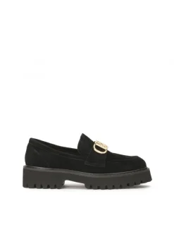 Kazar Czarne zamszowe półbuty z dużym monogramem| Półbuty I Loafersy|Wszystkie Buty