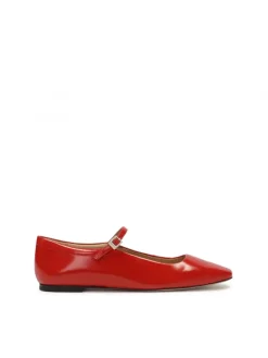 Kazar Czerwone baleriny z paskiem w stylu Mary Jane| Baleriny|Wszystkie Buty