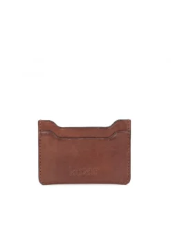 Kazar Eleganckie brązowe etui na karty z licowej skóry| Portfele I Etui|Wszystkie Akcesoria