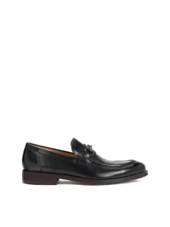 Kazar Eleganckie czarne loafersy męskie z metalową ozdobą| Loafersy|Wszystkie Buty