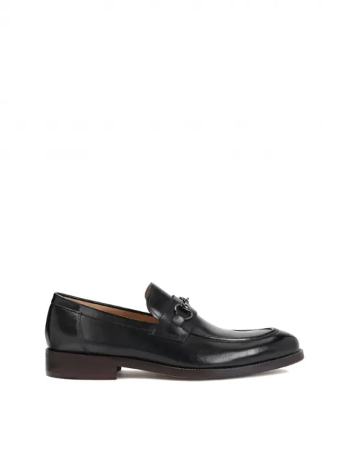 Kazar Eleganckie czarne loafersy męskie z metalową ozdobą| Loafersy|Wszystkie Buty
