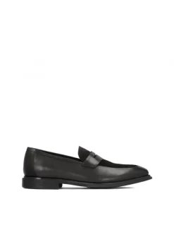 Kazar Eleganckie czarne loafersy męskie z licowej skóry i zamszu| Loafersy|Wszystkie Buty