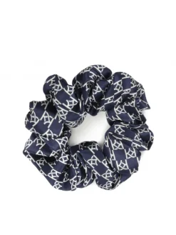 Kazar Granatowa gumka scrunchie w białe monogramy| Ozdoby Do Włosów|Wszystkie Akcesoria