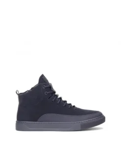Kazar Granatowe sneakersy męskie z suwakiem i sznurowaniem| Sneakersy|Wszystkie Buty