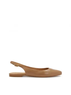 Kazar Jasnobrązowe płaskie czółenka slingback| Czółenka|Wszystkie Buty