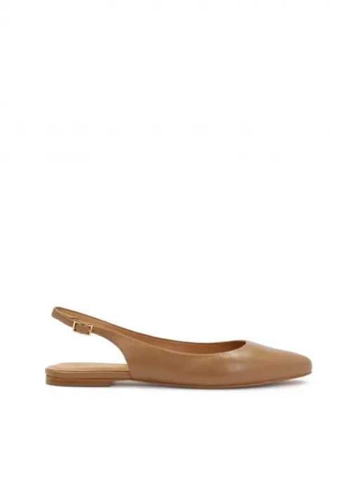 Kazar Jasnobrązowe płaskie czółenka slingback| Czółenka|Wszystkie Buty