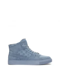 Kazar Niebieskie wysokie sneakersy zdobione monogramami| Sneakersy|Wszystkie Buty
