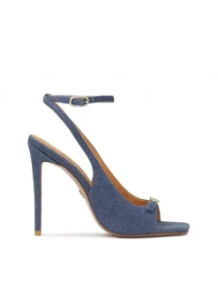 Kazar Sandały na obcasie z niebieskiej tkaniny denim| Sandały|Wszystkie Buty
