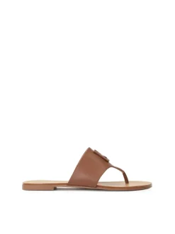 Kazar Skórzane klapki z monogramem| Klapki|Wszystkie Buty