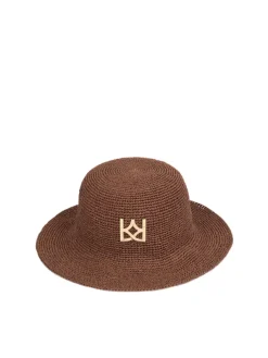 Kazar Słomkowy kapelusz z monogramem| Nakrycia Głowy|Wszystkie Akcesoria