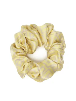 Kazar Żółte scrunchie do włosów w szare monogramy| Ozdoby Do Włosów|Wszystkie Akcesoria