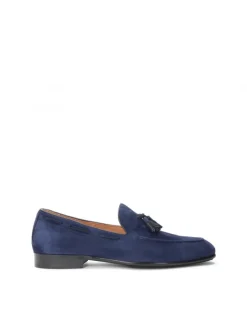 Kazar Wsuwane granatowe loafersy męskie z frędzlami| Loafersy|Wszystkie Buty