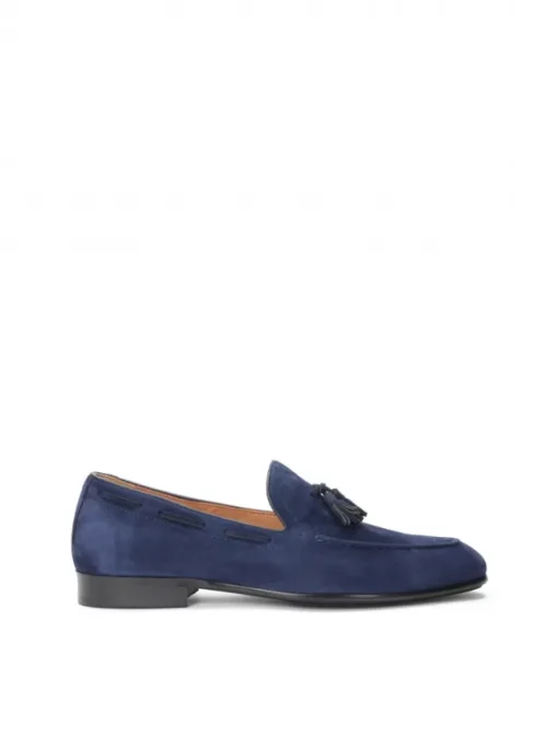 Kazar Wsuwane granatowe loafersy męskie z frędzlami| Loafersy|Wszystkie Buty